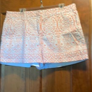 Elle dressy orange and white shorts
